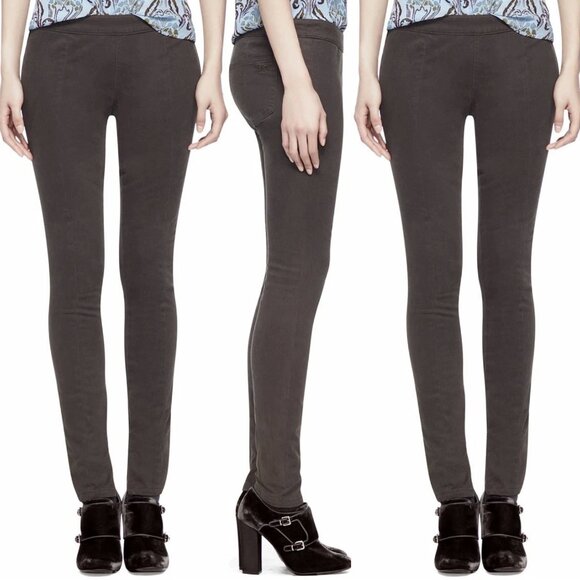 Tory Burch Pants - Tory Burch Piper Legging Size 27 Brown Cotton Blend Stretch Pants Leggings Zip